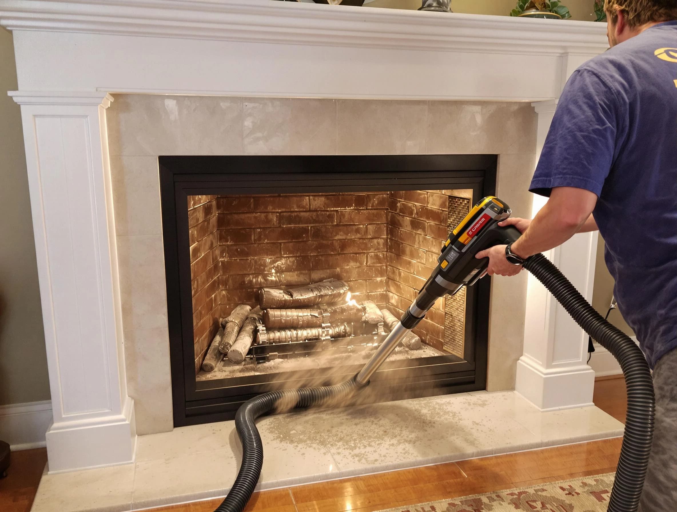 Fireplace cleaning performed by Westford Chimney Sweep in Westford, MA