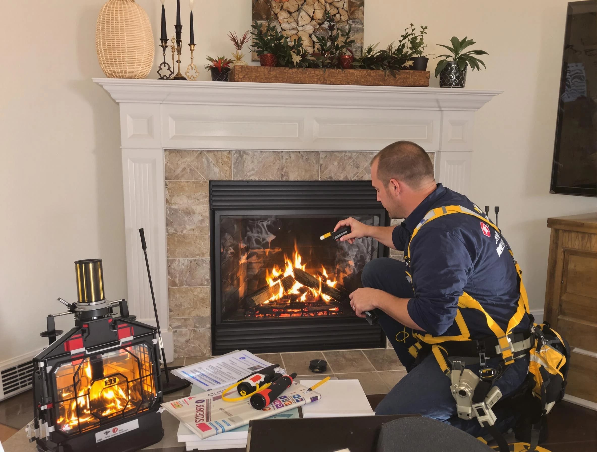 Safety-focused fireplace inspection by Westford Chimney Sweep in Westford, MA