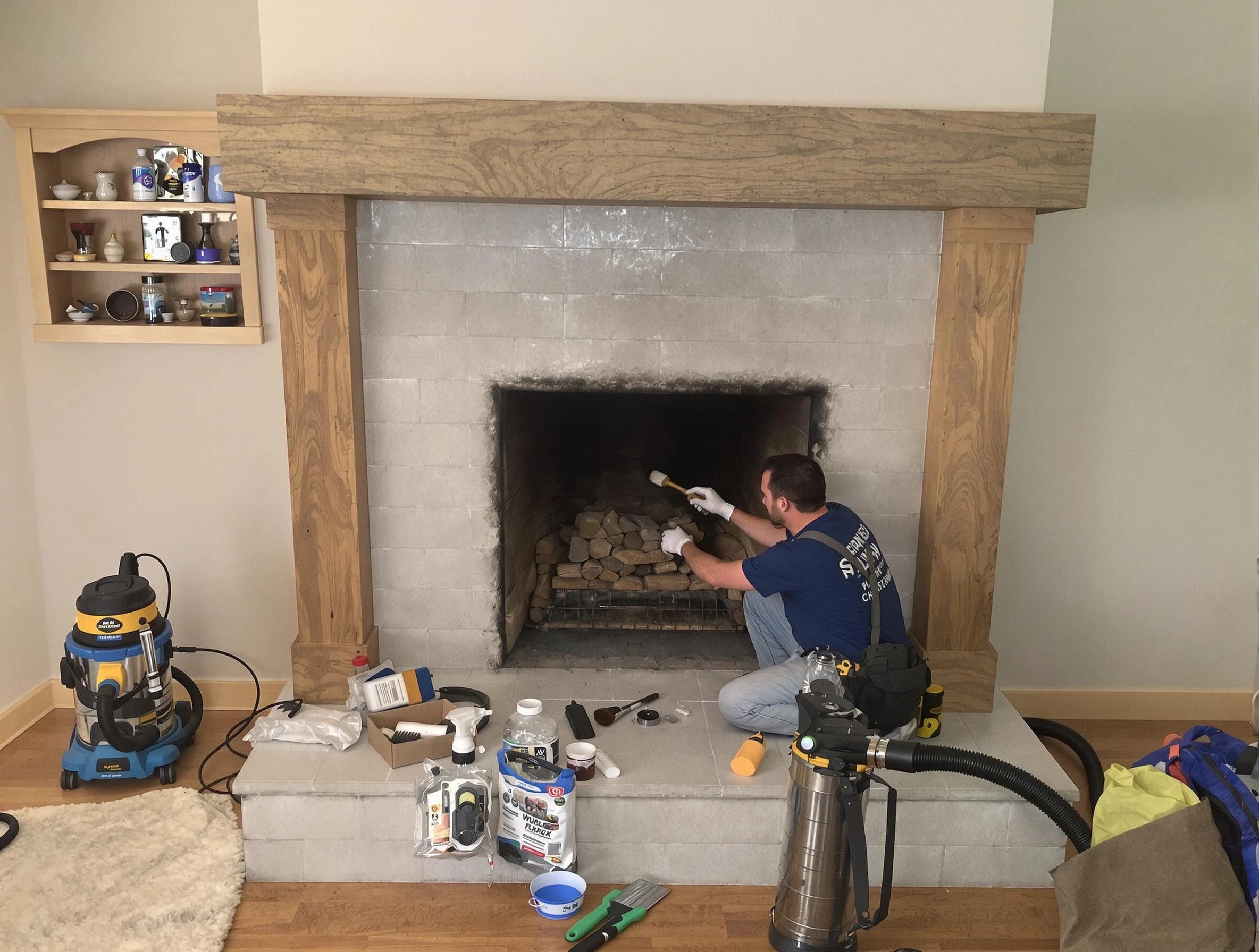Detailed creosote removal process by Westford Chimney Sweep in Westford, MA