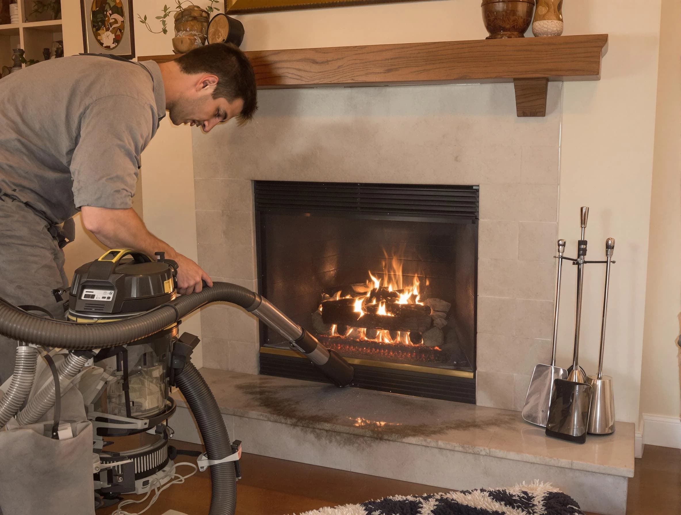 Routine fireplace upkeep by Westford Chimney Sweep in Westford, MA