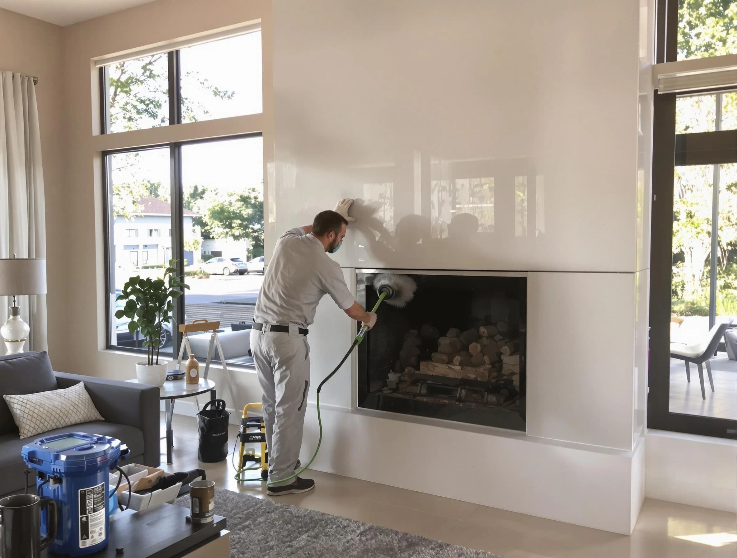 Westford Chimney Sweep performing thorough soot removal in Westford, MA