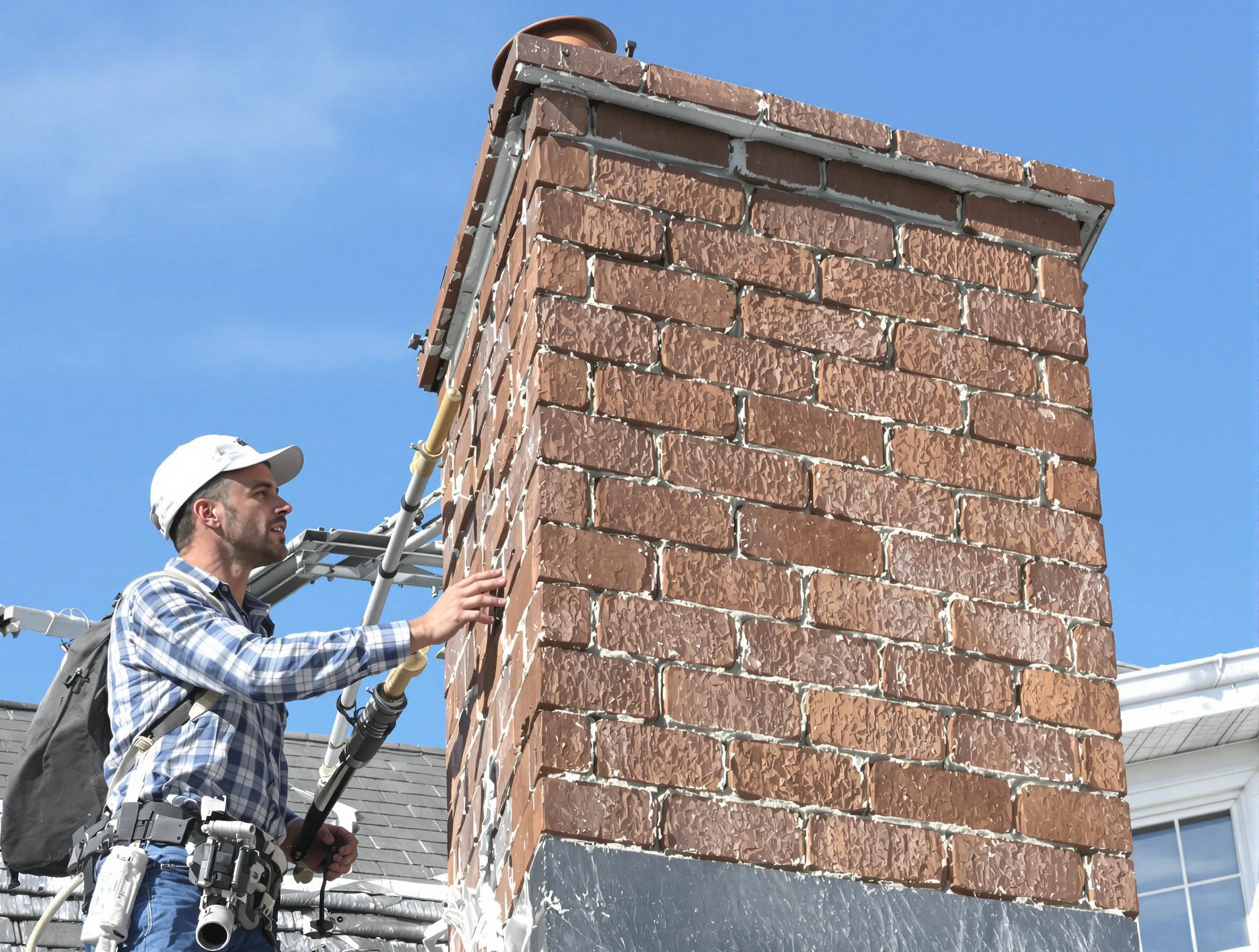 Brickwork for a chimney rebuild by Westford Chimney Sweep in Westford, MA