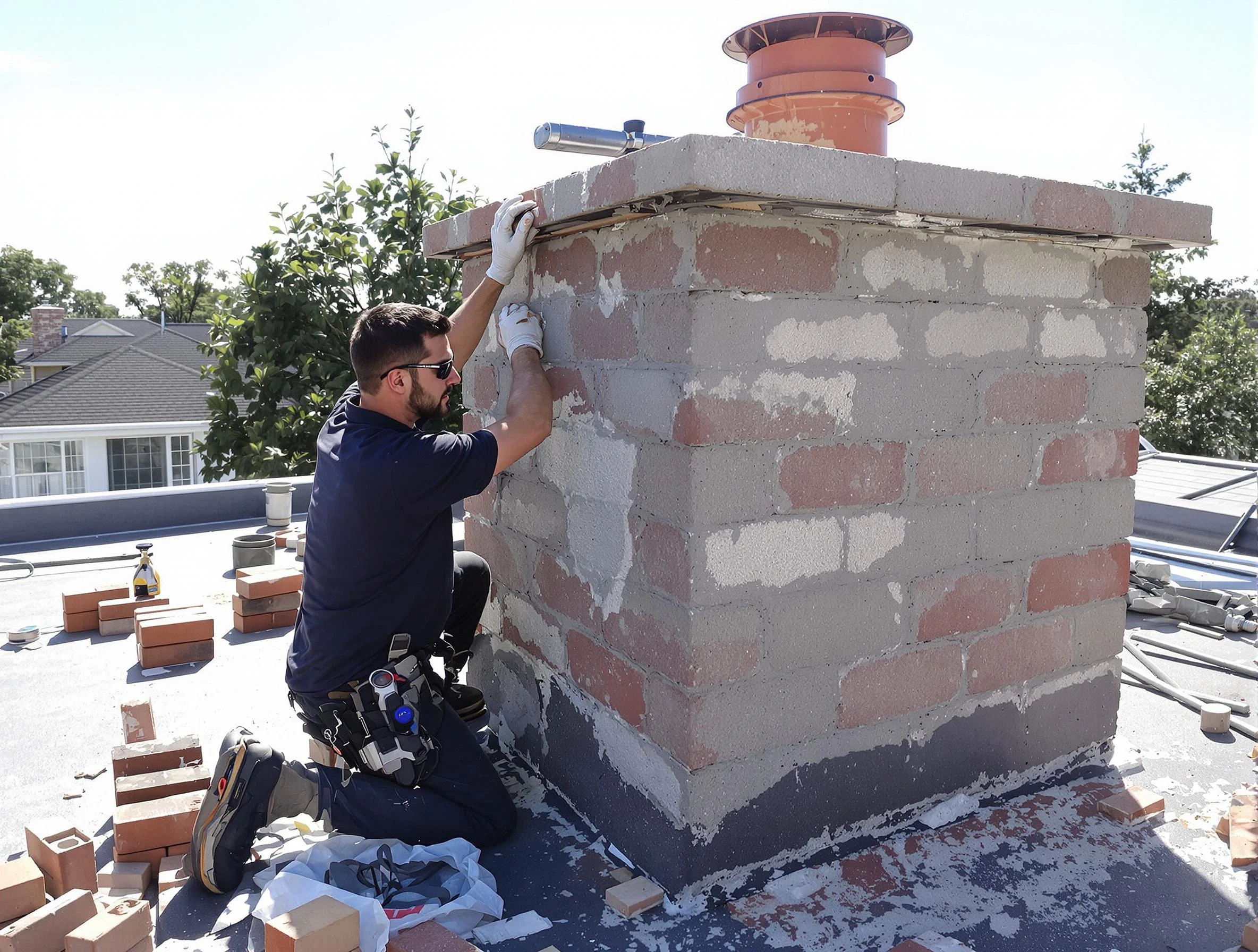 Advanced chimney repair process by Westford Chimney Sweep in Westford, MA