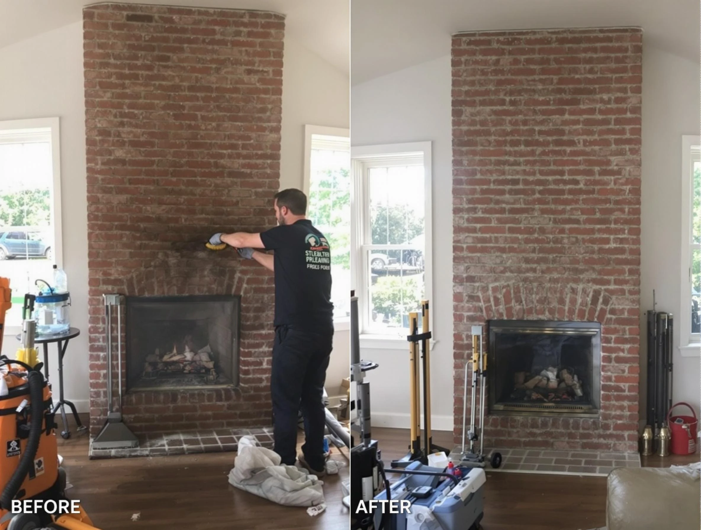Finished chimney sweeping service by Westford Chimney Sweep in Westford, MA