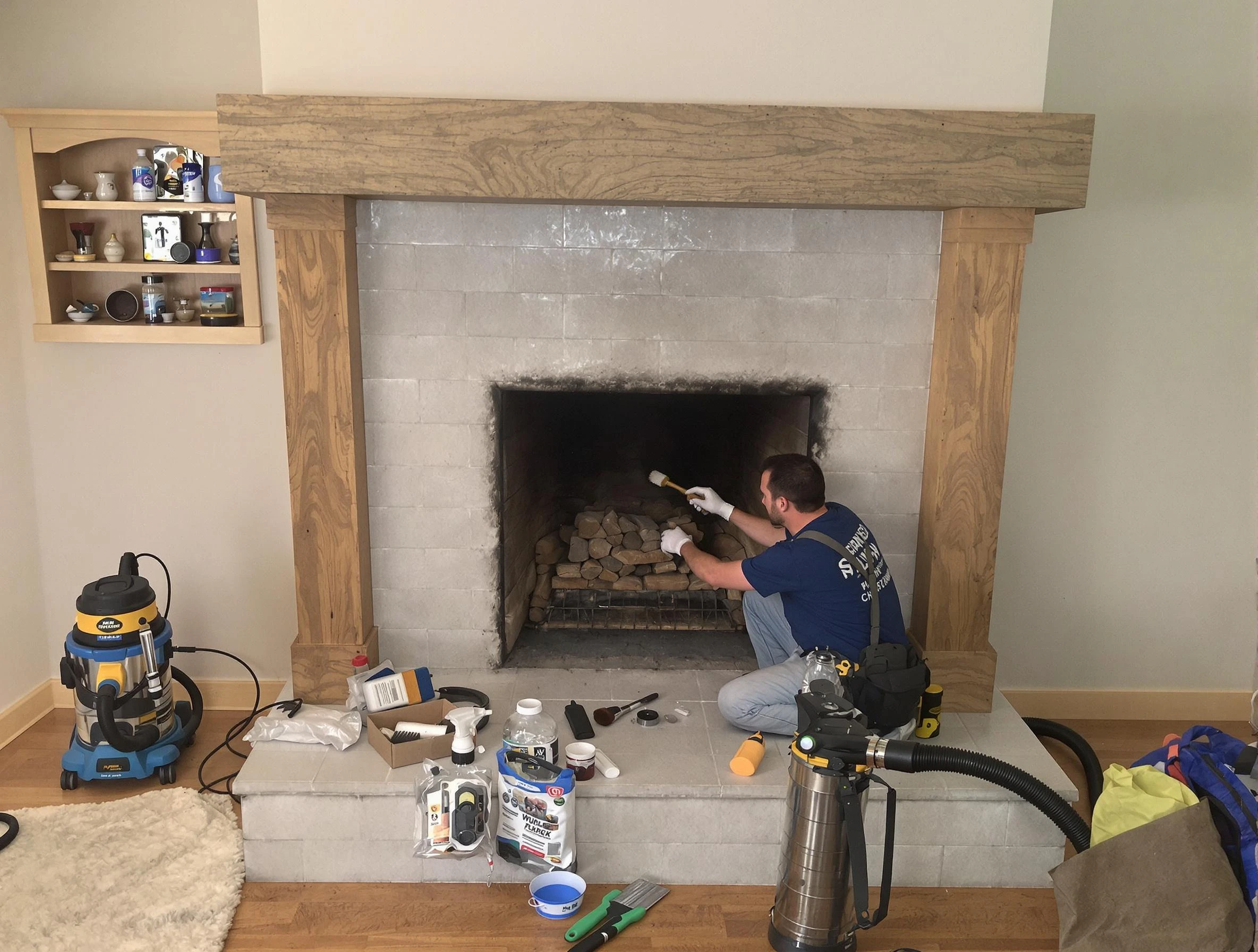 Detailed creosote removal process by Westford Chimney Sweep in Westford, MA