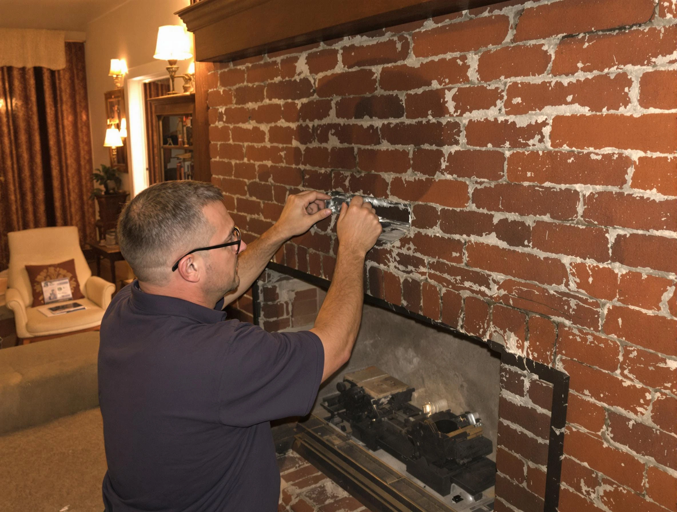 Westford Chimney Sweep expert fixing a fireplace in Westford, MA